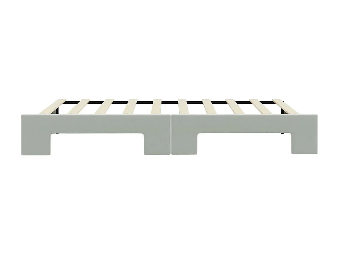 Lit de jour avec lit gigogne gris clair 90x190 cm velours