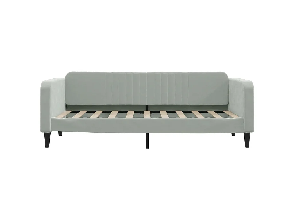 Lit de jour avec lit gigogne gris clair 90x190 cm velours