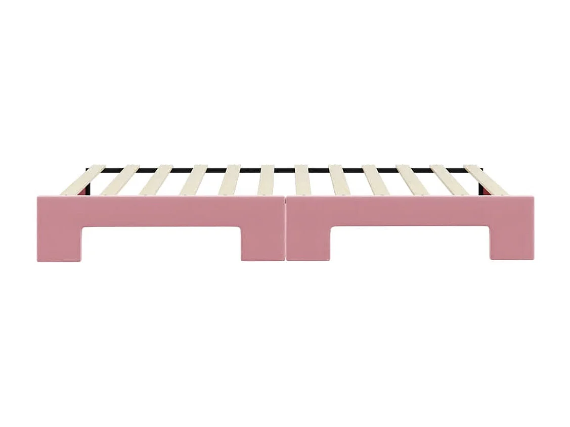 Tagesbett Ausziehbar Rosa 100x200 cm Samt