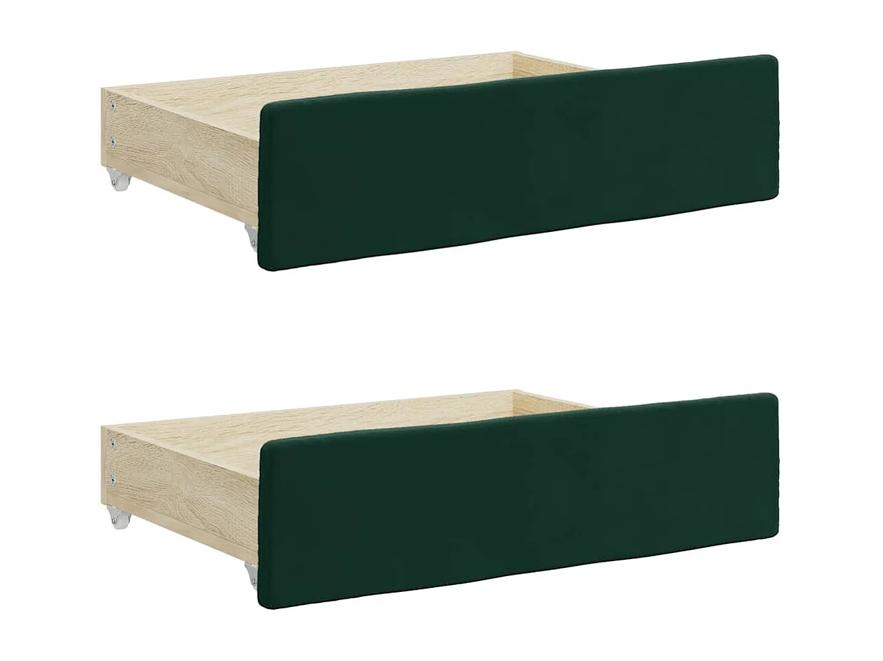 Divano Letto Estraibile Cassetti Verde Scuro 80x200cm Velluto