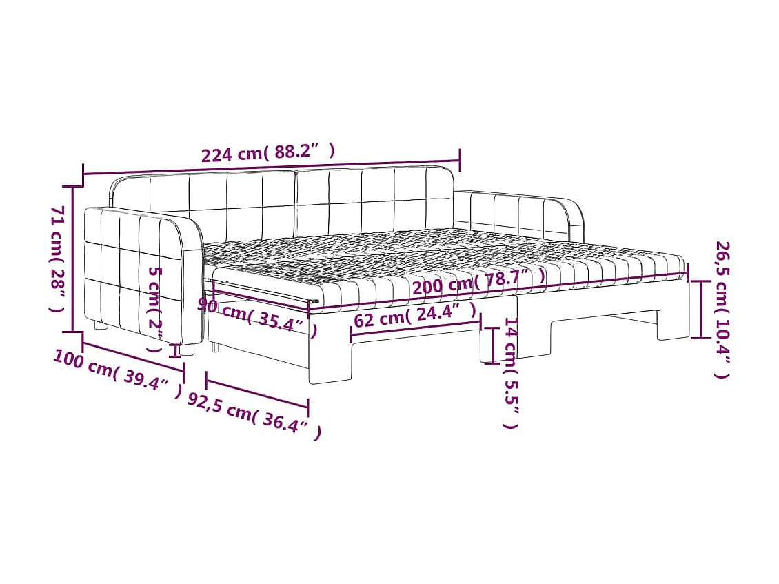 Divano Letto Estraibile Materassi Verde Scuro 90x200 Velluto