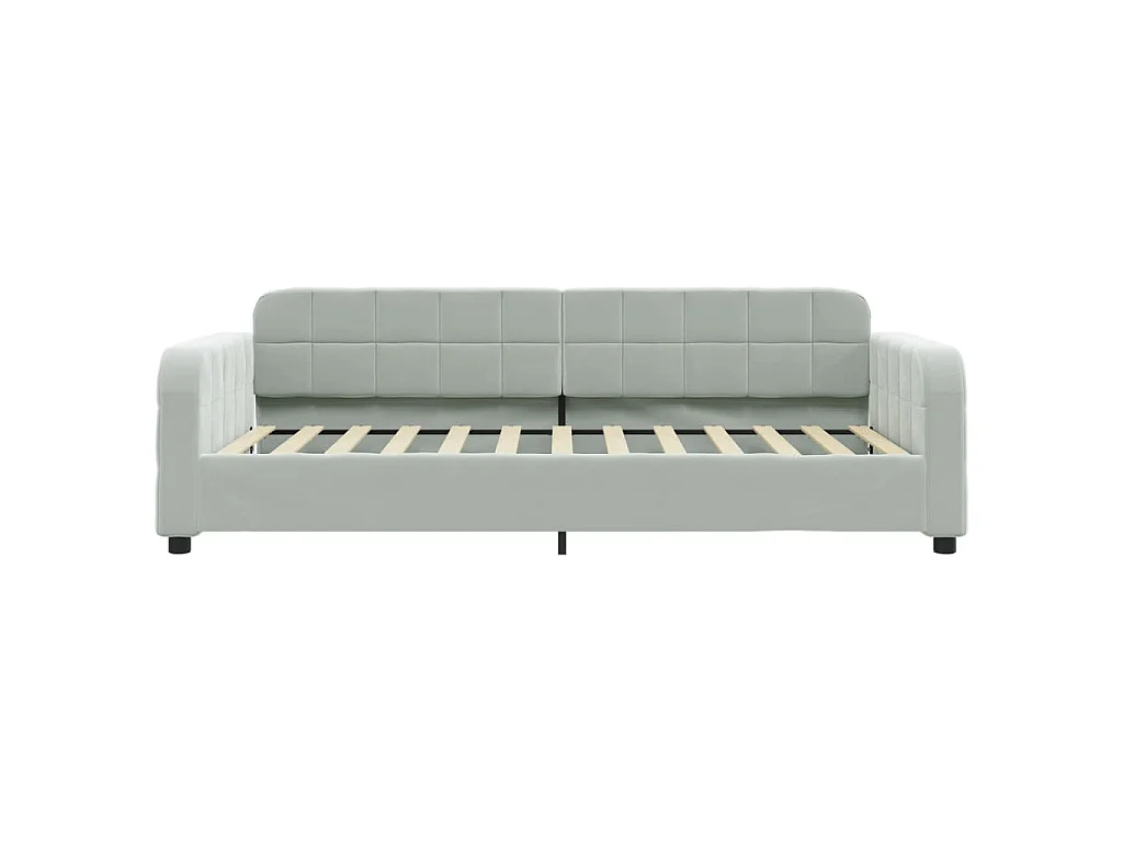 Divano Letto con Letto Estraibile Grigio Chiaro 100x200 Velluto