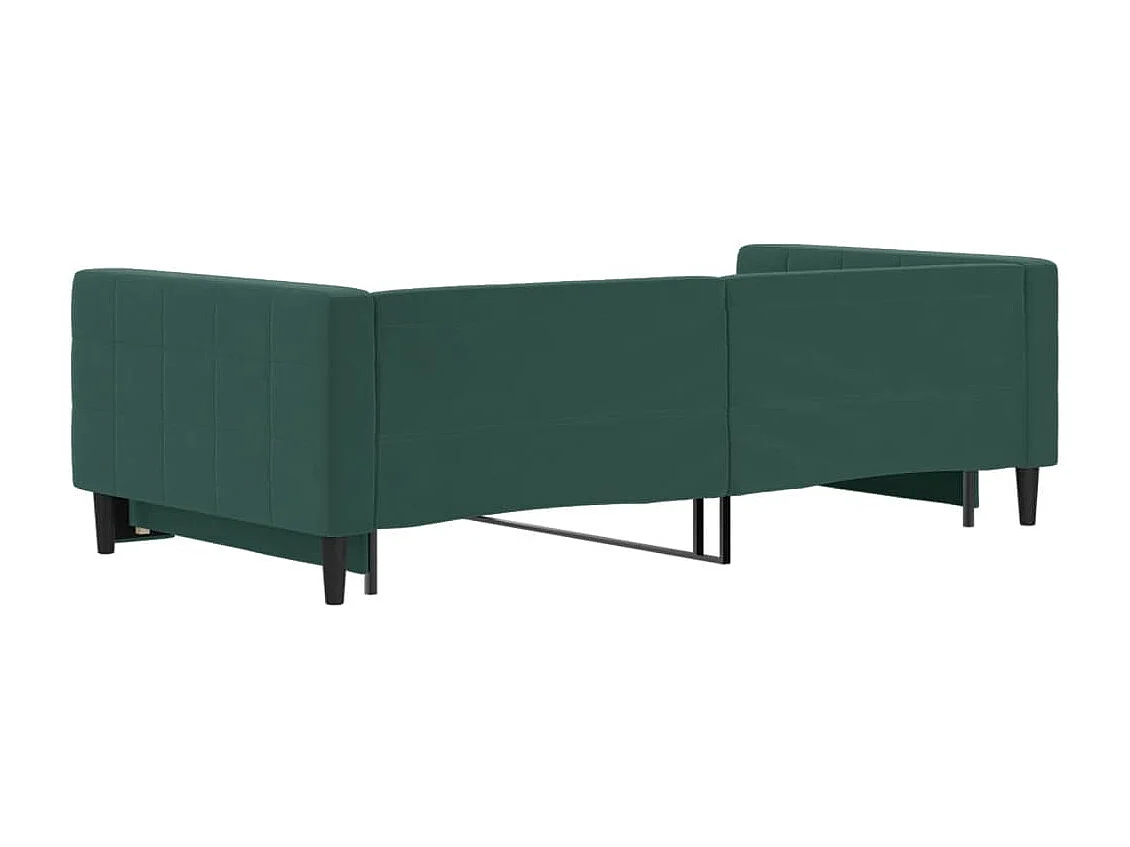 Divano Letto con Letto Estraibile Verde Scuro 100x200cm Velluto
