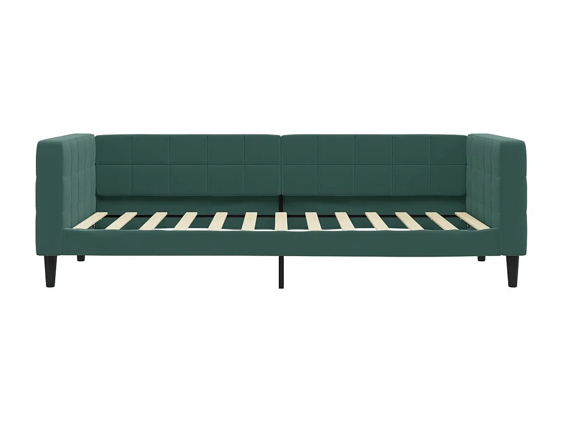 Divano Letto con Letto Estraibile Verde Scuro 100x200cm Velluto