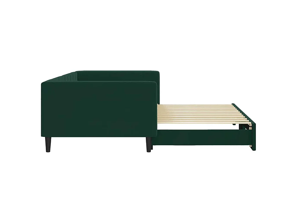 Divano Letto con Letto Estraibile Verde Scuro 100x200cm Velluto