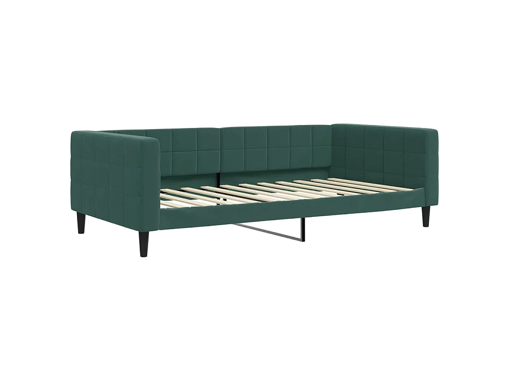 Divano Letto con Letto Estraibile Verde Scuro 100x200cm Velluto