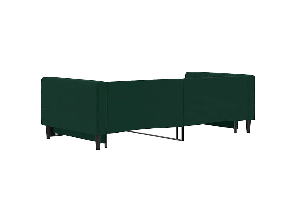 Divano Letto con Letto Estraibile Verde Scuro 100x200cm Velluto