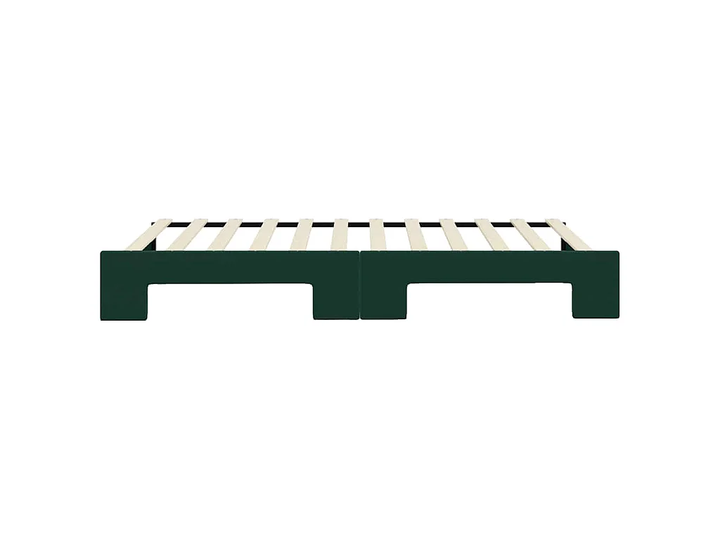Divano Letto con Letto Estraibile Verde Scuro 100x200cm Velluto