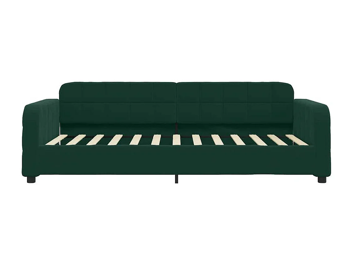 Slaapbank met onderschuifbed 80x200 cm fluweel donkergroen