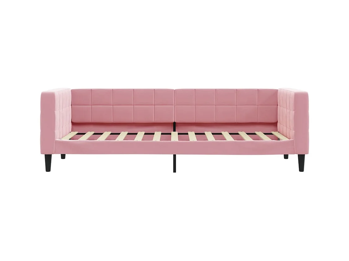 Lit de jour avec gigogne sans matelas rose 80x200 cm