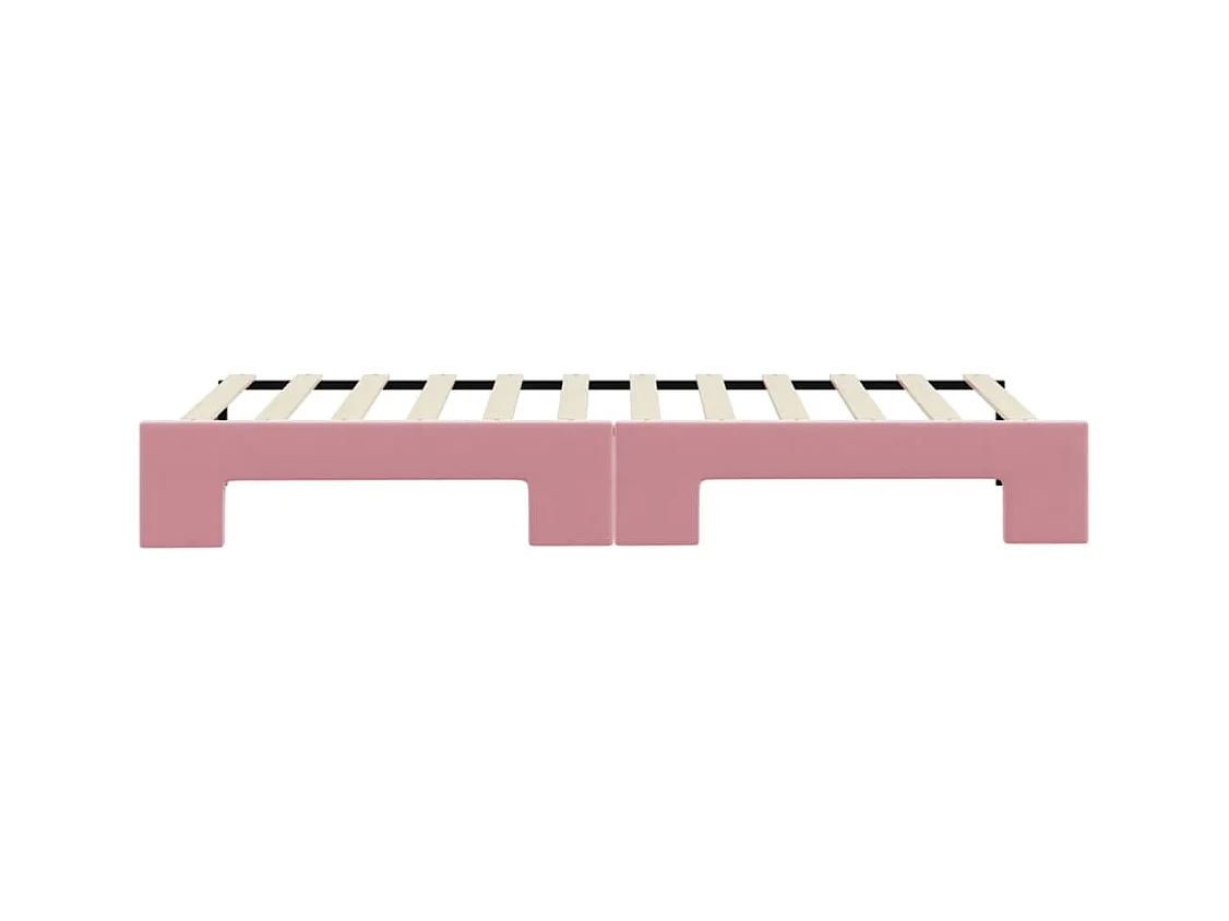 Lit de jour avec gigogne sans matelas rose 80x200 cm
