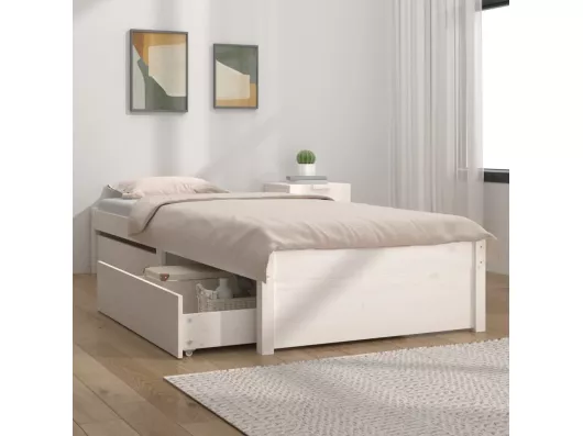 Kauf Unique Bett mit Schubladen Weiß 75x190 cm