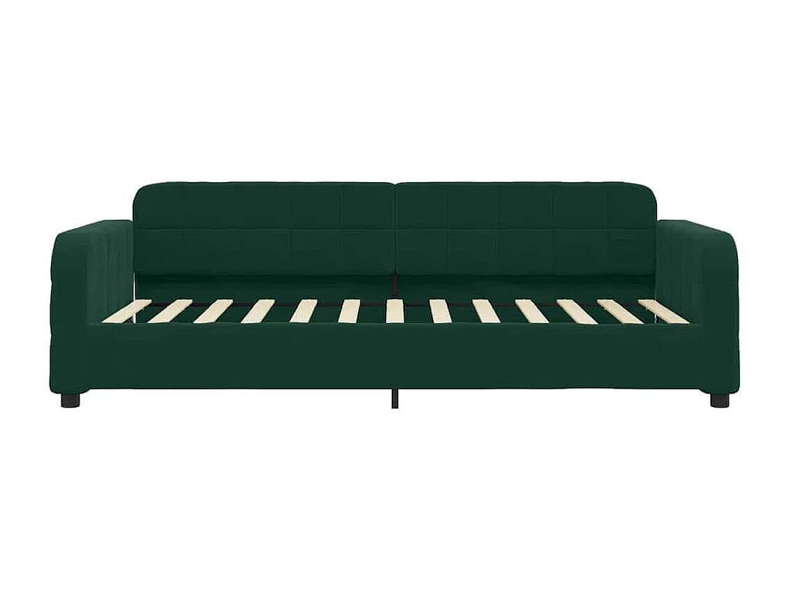 Lit de jour avec matelas vert foncé 90x200 cm velours