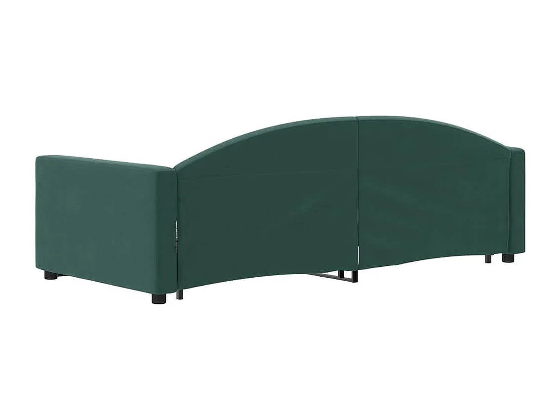 Tagesbett Ausziehbar Dunkelgrün 90x200 cm Samt