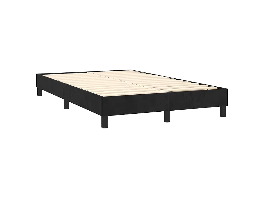 Sommier à lattes de lit avec matelas LED Noir 120x200cm Velours