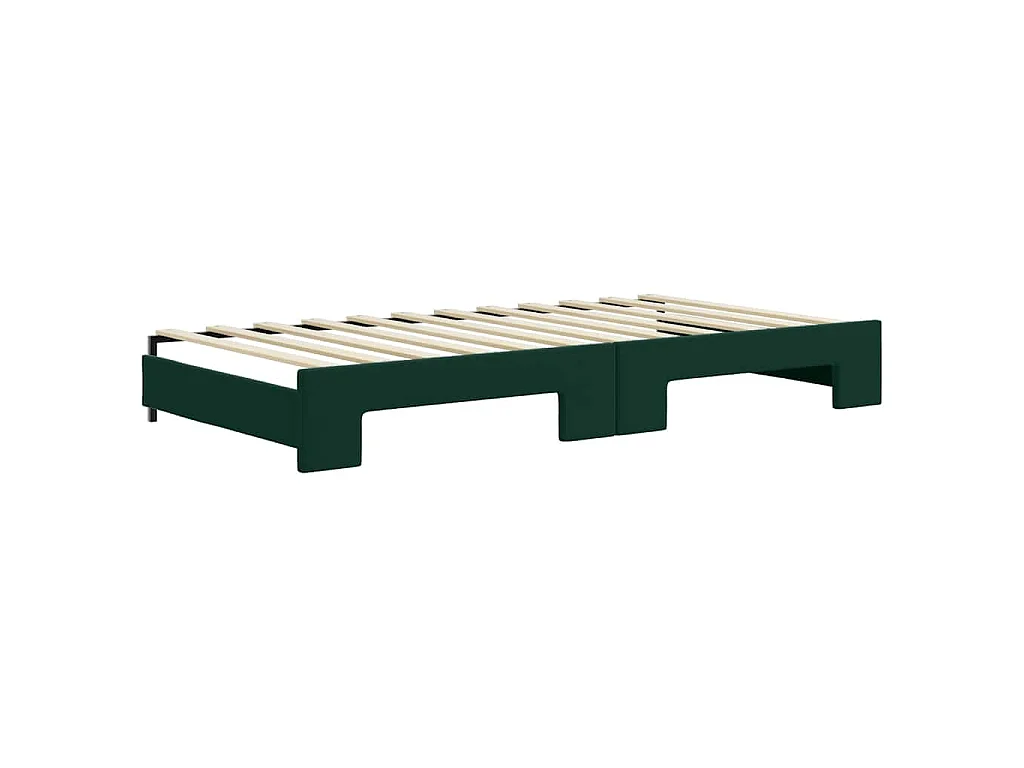 Tagesbett Ausziehbar mit Schubladen Dunkelgrün 100x200 cm Samt