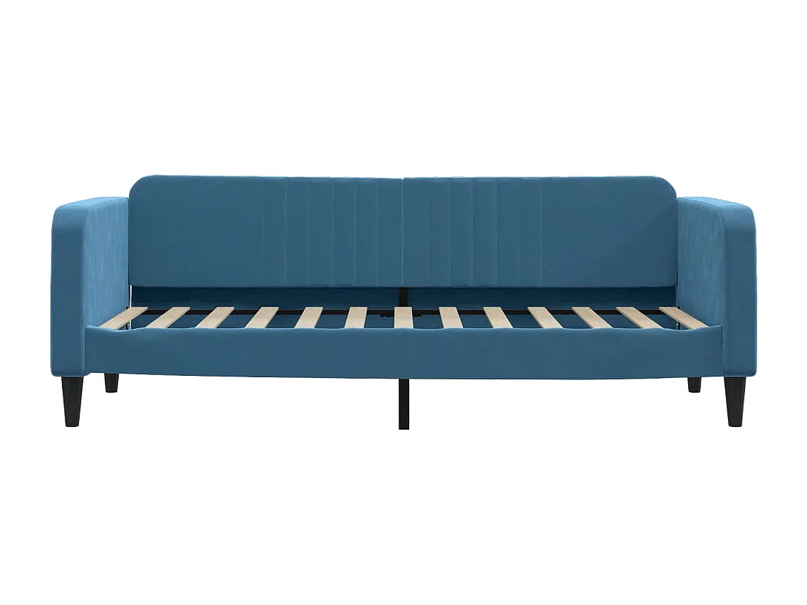 Slaapbank met onderschuifbed 80x200 cm fluweel blauw