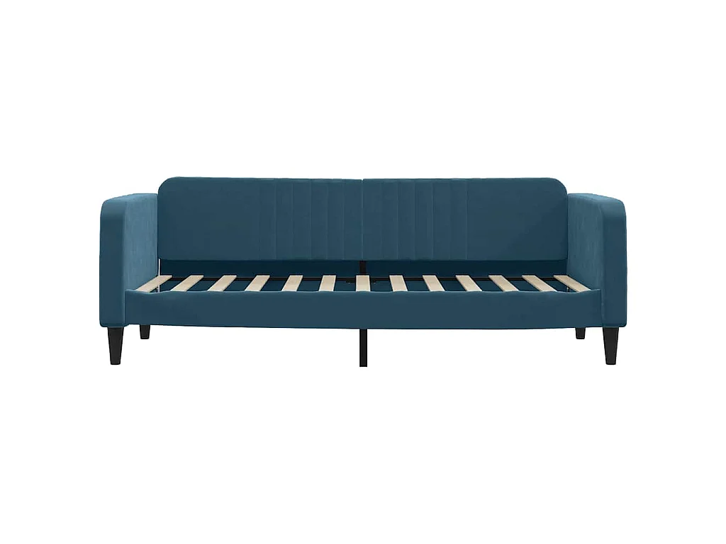 Slaapbank met onderschuifbed 80x200 cm fluweel blauw