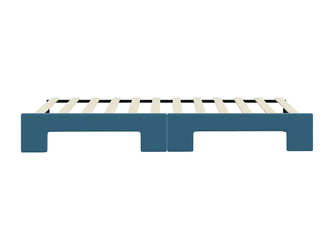 Slaapbank met onderschuifbed 80x200 cm fluweel blauw