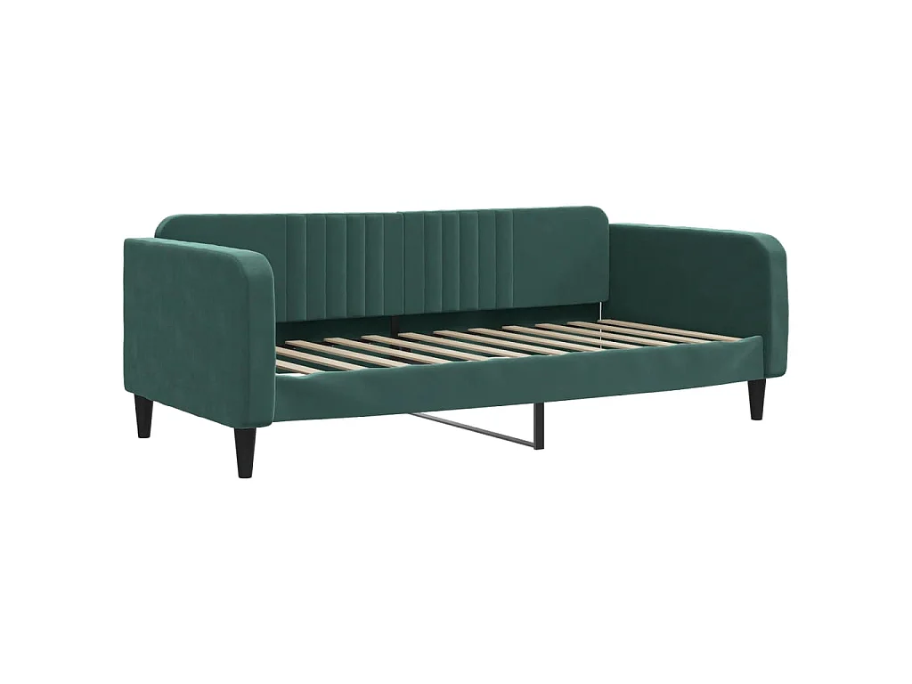 Tagesbett Ausziehbar mit Schubladen Dunkelgrün 100x200 cm Samt