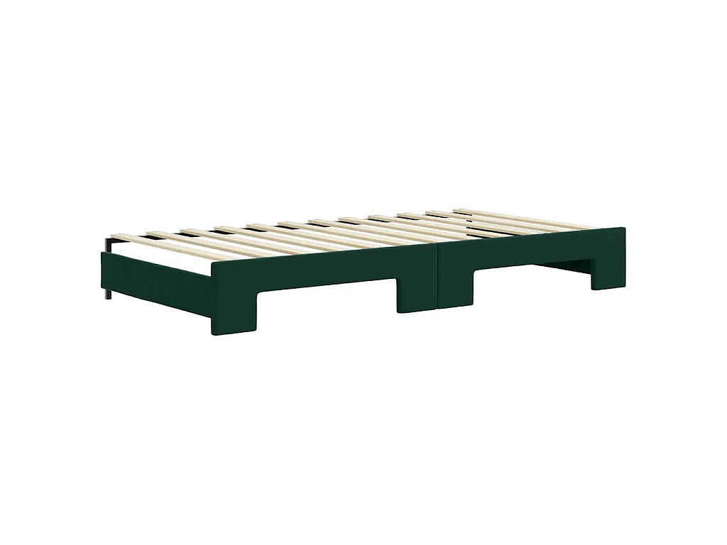 Tagesbett Ausziehbar mit Schubladen Dunkelgrün 100x200 cm Samt