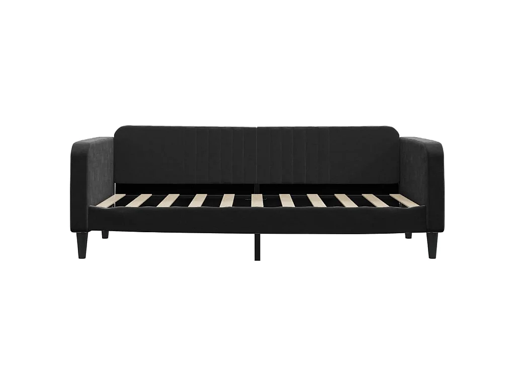 Divano Letto Estraibile con Cassetti Nero 90x190 cm in Velluto
