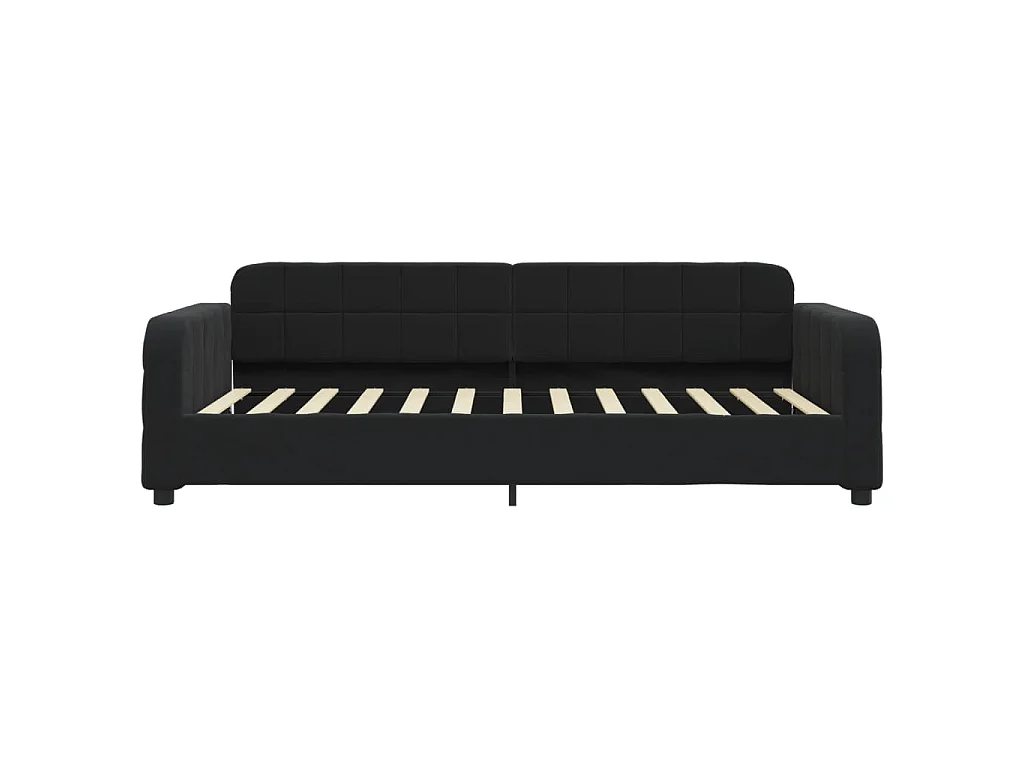 Divano Letto Estraibile con Cassetti Nero 100x200 cm in Velluto