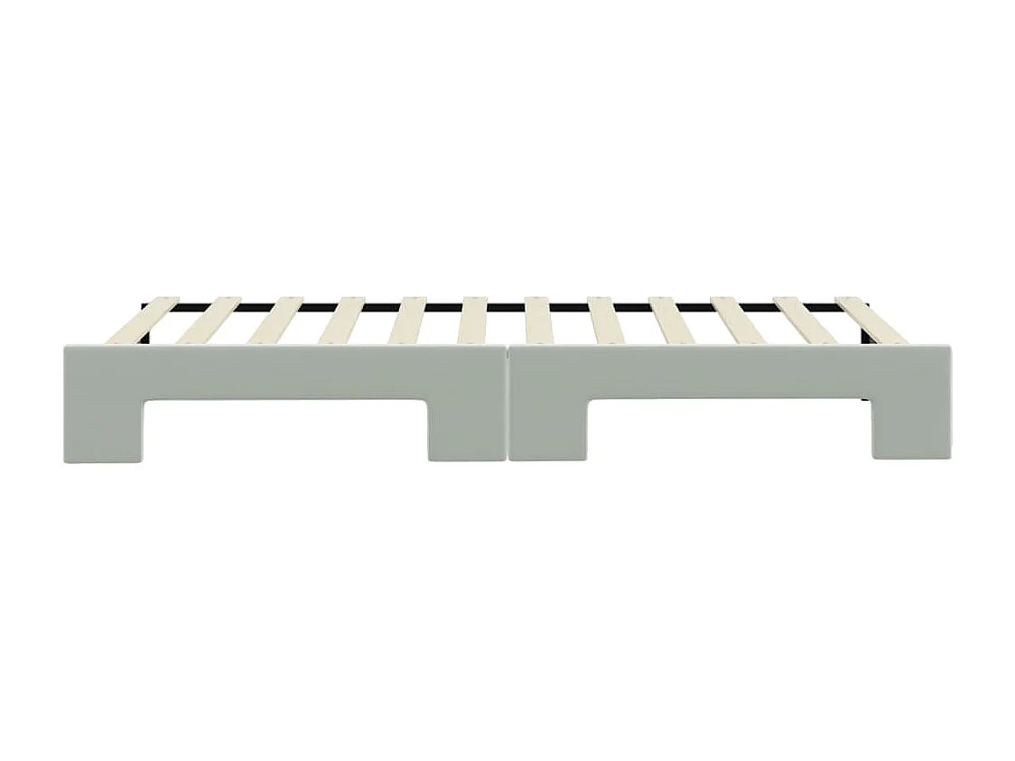 Slaapbank met onderschuifbed 90x200 cm fluweel lichtgrijs