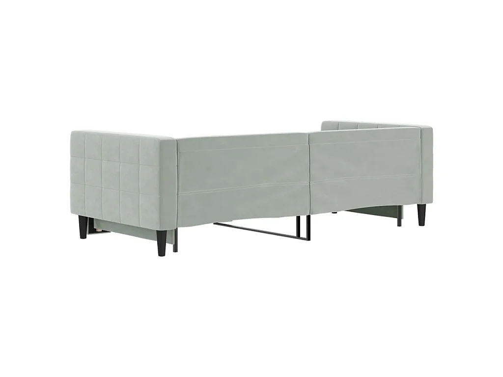 Divano Letto con Letto Estraibile Grigio Chiaro 90x200 Velluto