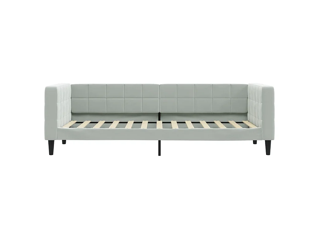 Divano Letto con Letto Estraibile Grigio Chiaro 90x200 Velluto