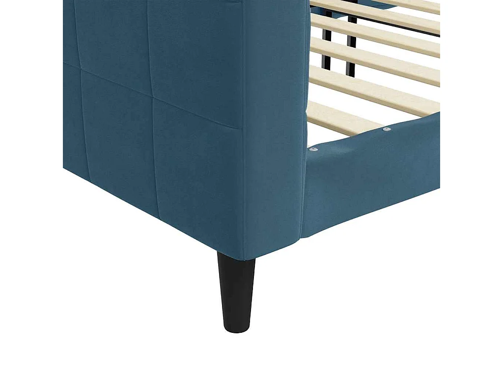 Lit de repos sans matelas bleu 90x200 cm velours