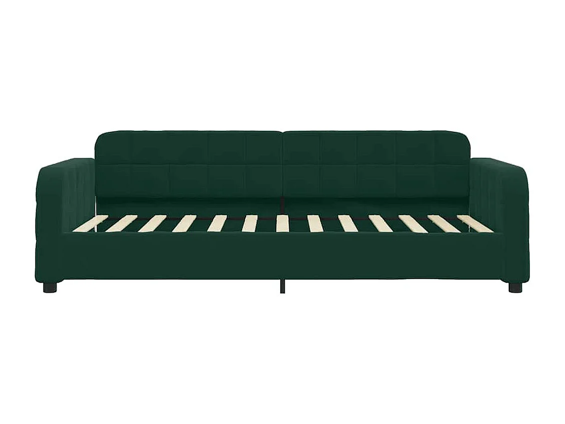 Lit de jour avec matelas vert foncé 100x200 cm velours