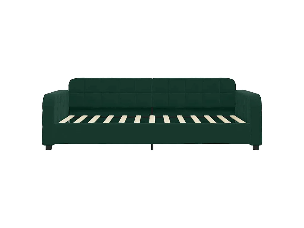 Sofá cama con colchón terciopelo verde oscuro 100x200 cm