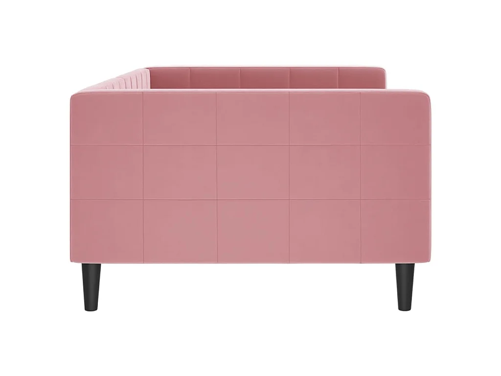 Lit de repos rose 100x200 cm velours