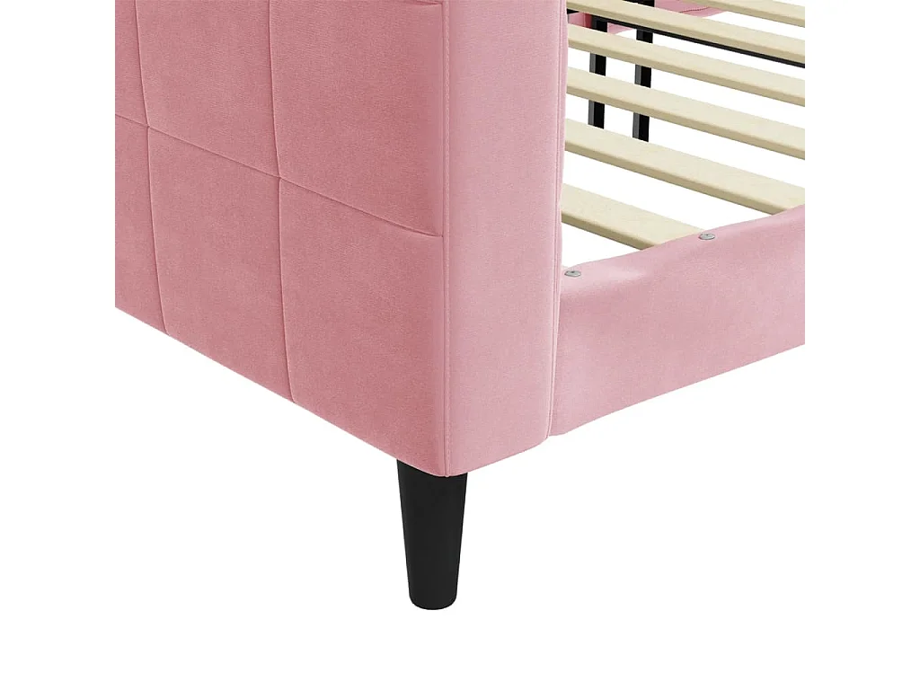 Lit de repos rose 100x200 cm velours
