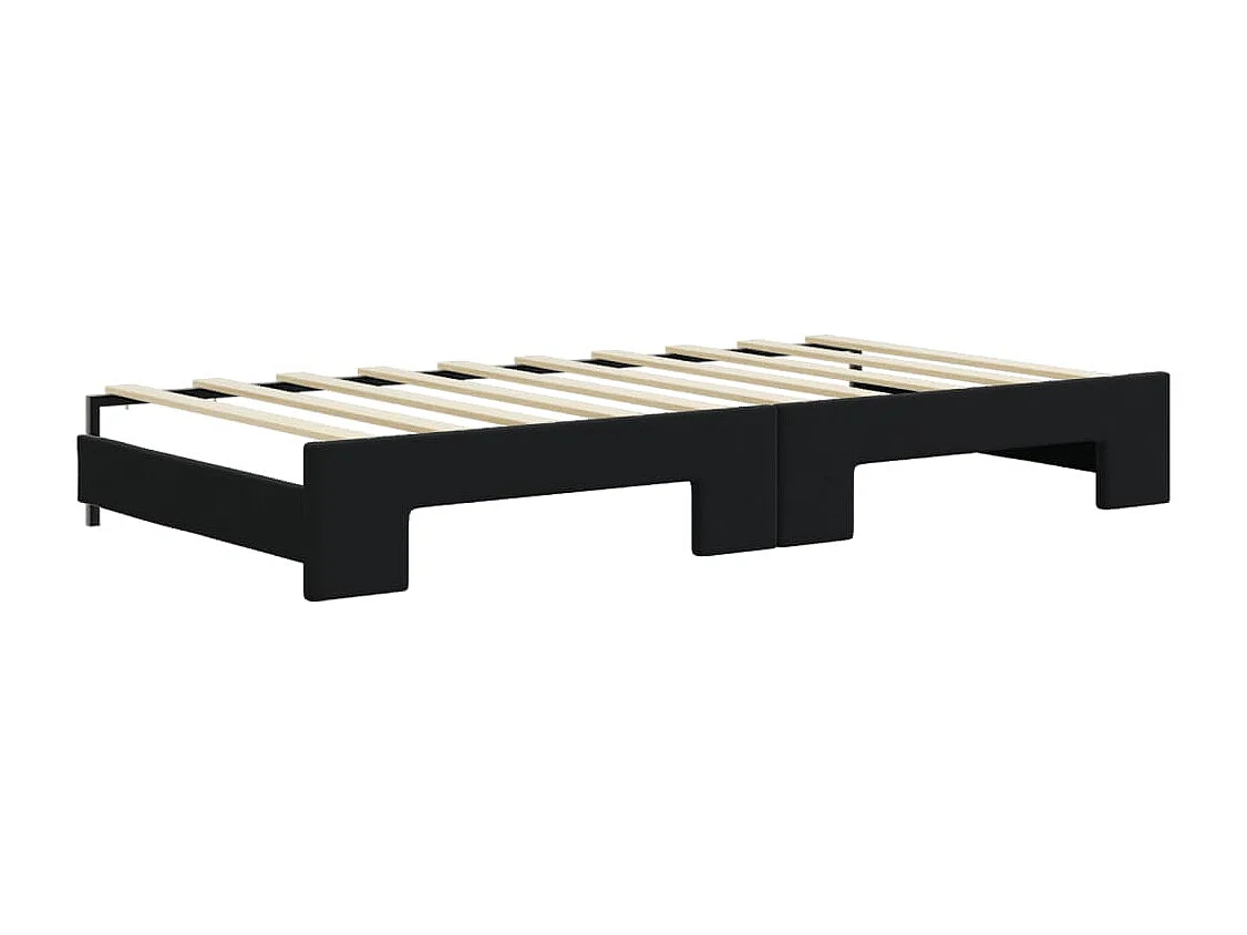 Sofá cama nido con colchón terciopelo negro 90x190 cm