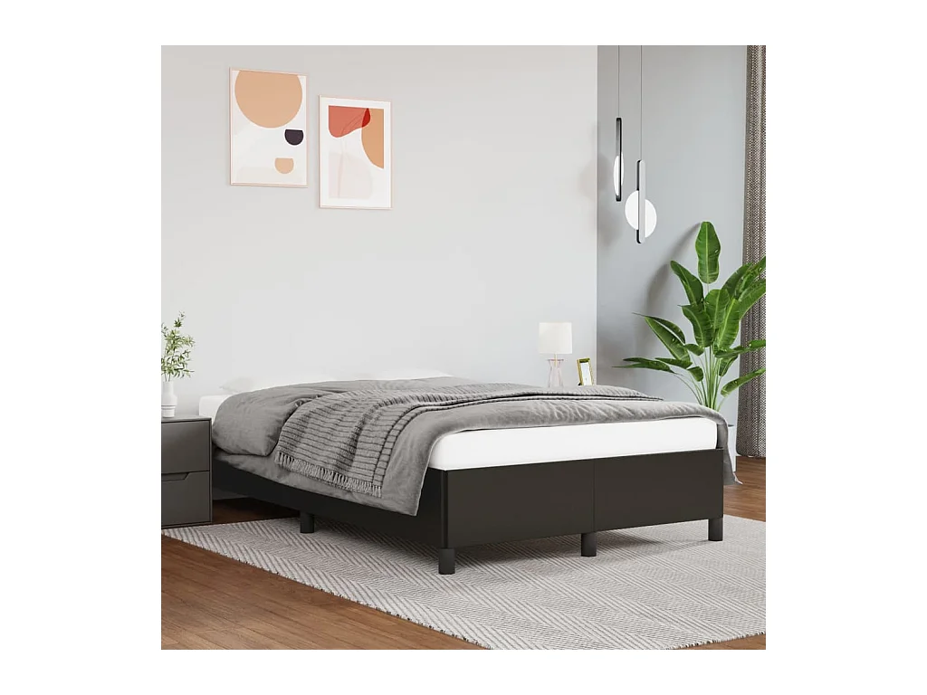 Cadre de lit sans matelas noir 120x200 cm similicuir