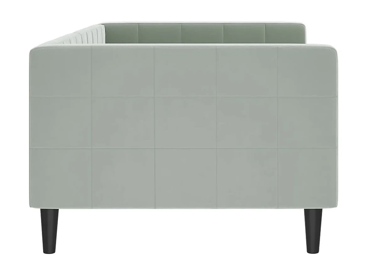 Slaapbank 90x200 cm fluweel lichtgrijs