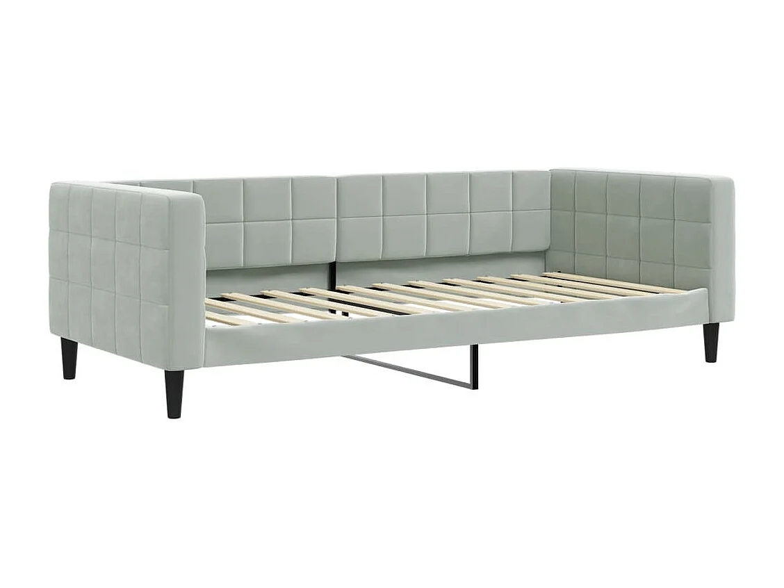 Sofá-cama 90x200 cm veludo cinzento-claro