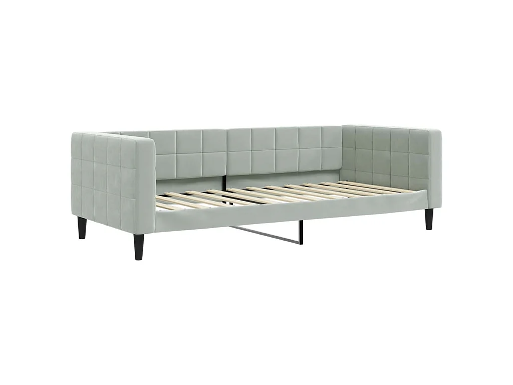 Tagesbett Hellgrau 90x200 cm Samt