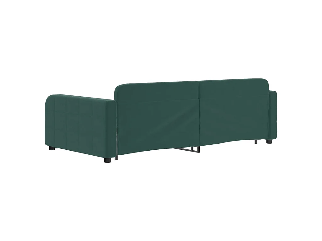 Tagesbett Ausziehbar Dunkelgrün 100x200 cm Samt