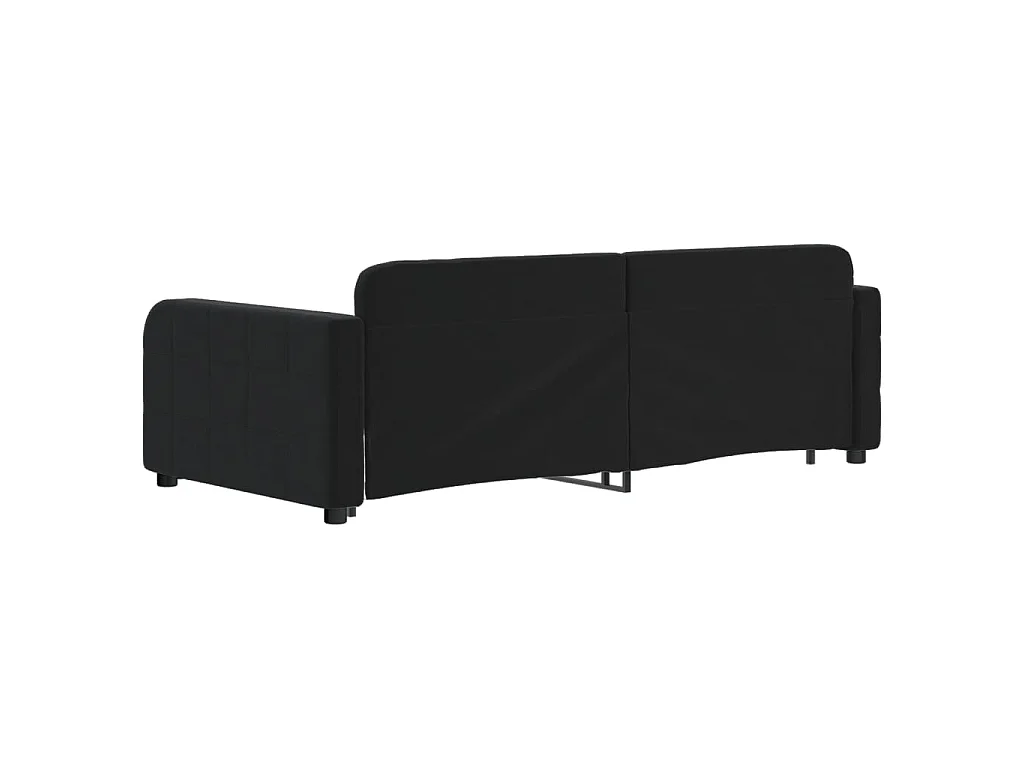 Lit de jour avec lit gigogne noir 90x190 cm velours
