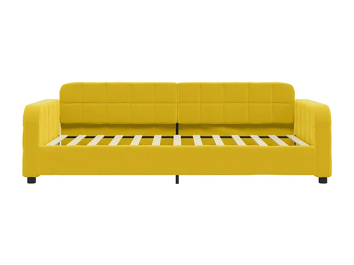Lit de jour avec matelas jaune 90x200 cm velours
