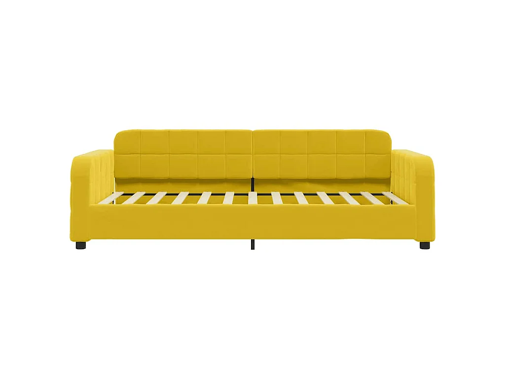 Sofá cama con colchón terciopelo amarillo 90x200 cm