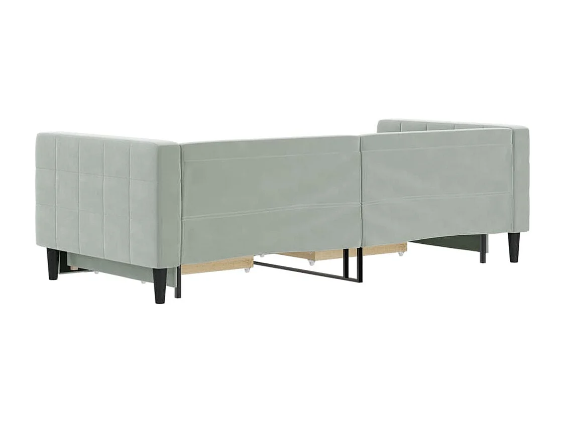 Lit de jour avec gigogne et tiroirs sans matelas 90x200 cm