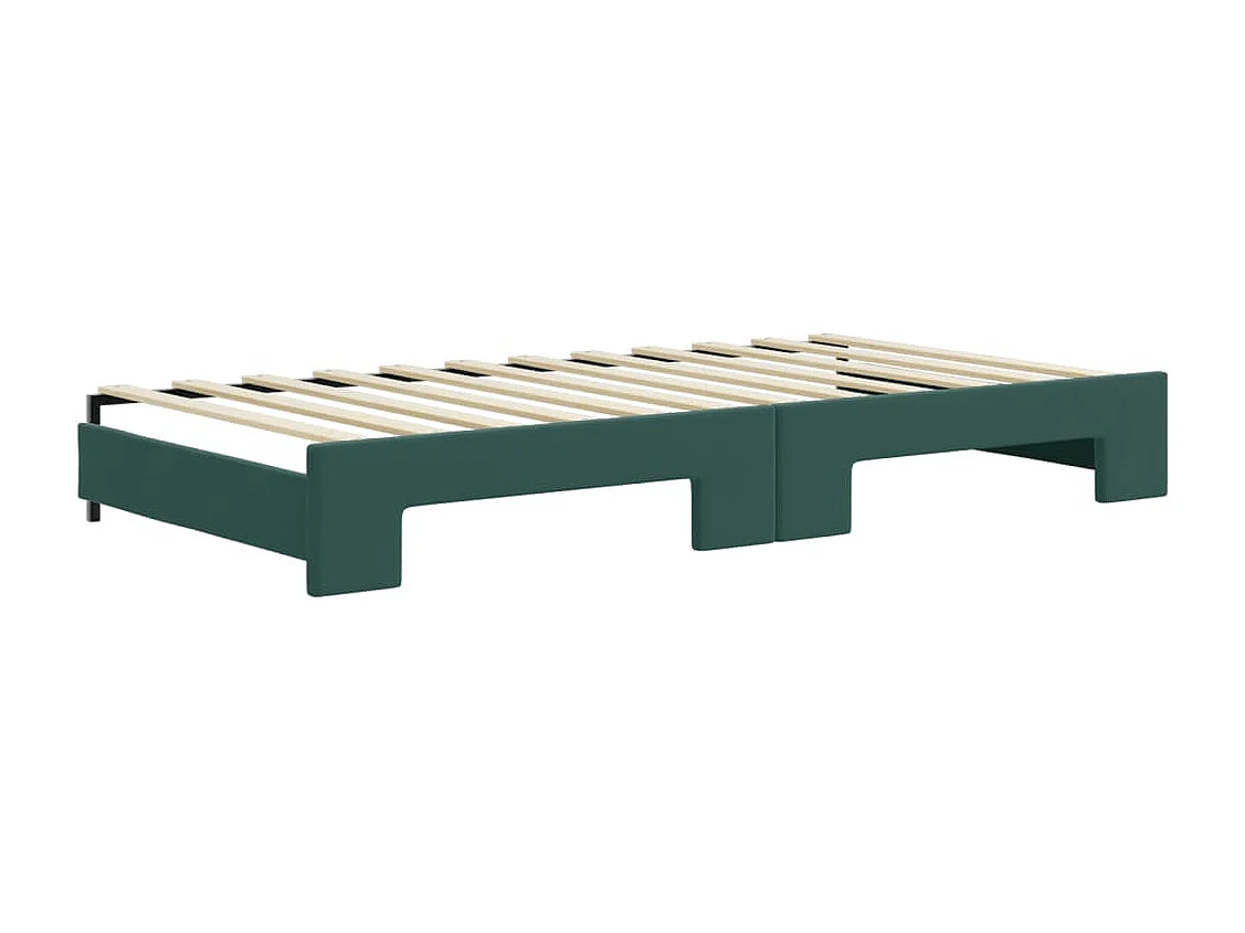 Divano Letto Estraibile Materassi Verde Scuro 100x200 Velluto