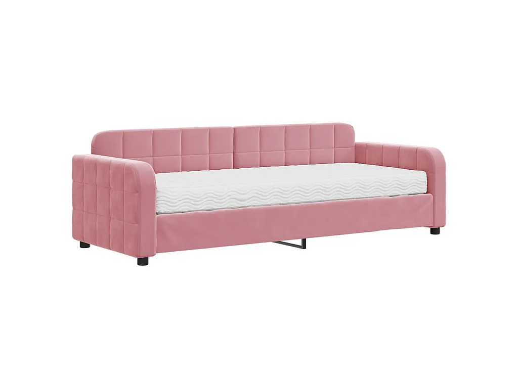 Slaapbank met matras 80x200 cm fluweel roze