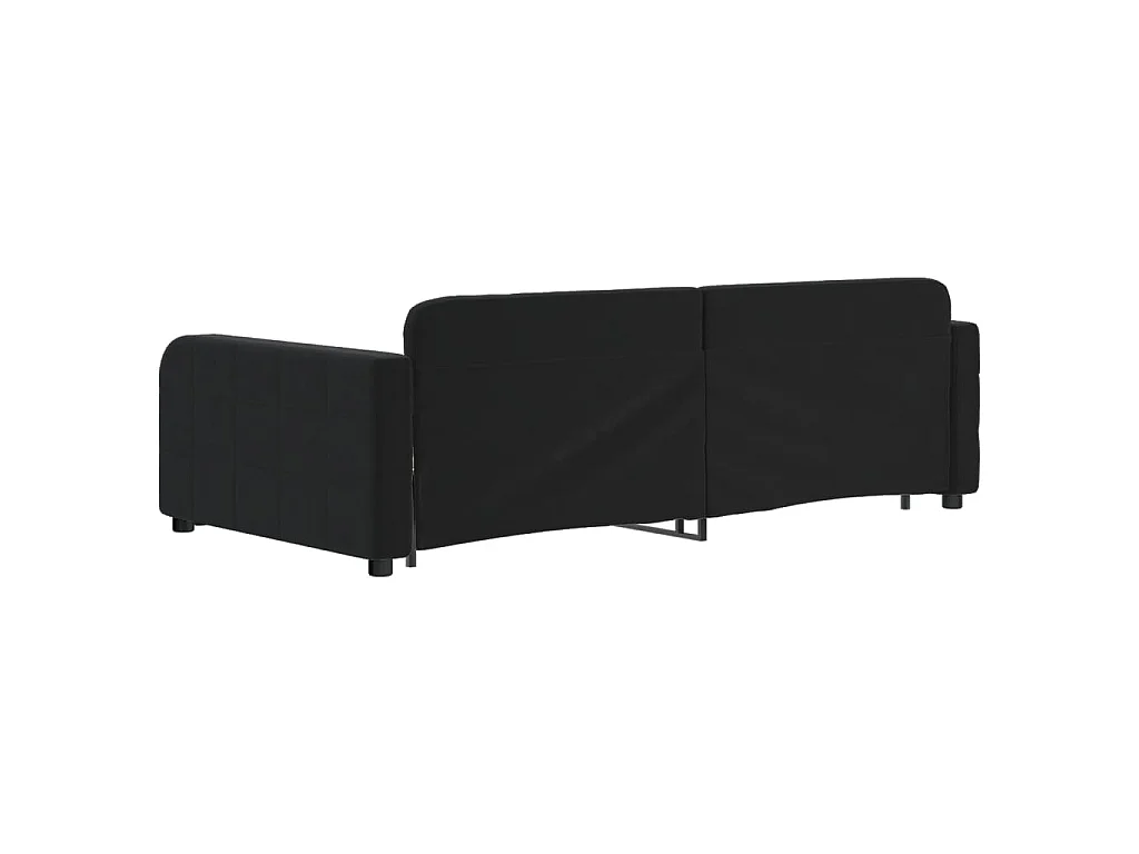 Divano Letto con Letto Estraibile Nero 100x200 cm in Velluto
