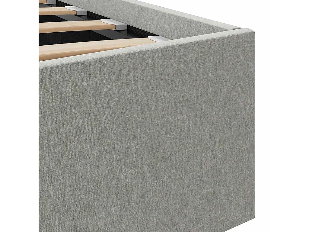 Cama hidráulica arrumação 90x200cm tecido cinza-claro