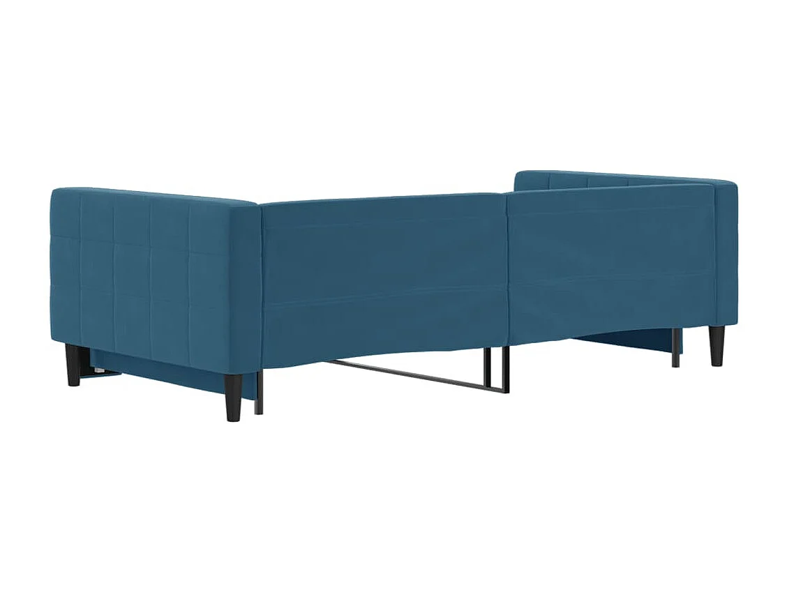 Divano Letto con Letto Estraibile Blu 100x200 cm in Velluto
